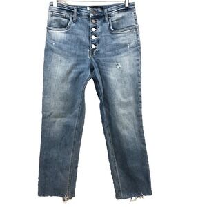 Kut From The Kloth Rachel Fab Am Mom Jean Womens 6 Blue Denim Cropped Ankle